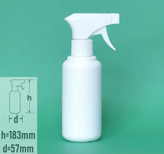 Sticla plastic 250ml culoare alb cu capac trigger-sprayer alb